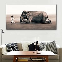 Leinwand Esszimmer, Wohnzimmer Leinwand, Druck, Schwarz Weiß, Elefanten, Bild Sepia, Wandkunst, Bild, Uk von WOANUK