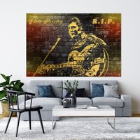 Leinwand Gold, Gerahmte Leinwand, Elvis Presley, Druck, Schwarz, Schablone, Kunstwerk, Wandkunst, Presley Art von WOANUK