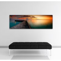 Wunderschöner Panorama Canvas Druck Von Pier Auf Meer Bei Sonnenuntergang Bild Wand Kunst Foto Shop Home Dekor Geschenk Groß Oder Klein Rahmen Modern von WOANUK