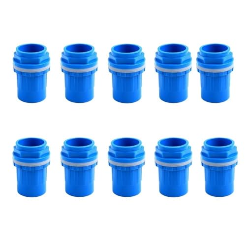 10 Stück verdickte PVC-Rohrverbinder for Abfluss, 20–50 mm, for Aquarien, Gartenbewässerung, Aquarium, Einlass-/Auslassverbindungen(Blue,32mm) von WOATOHO
