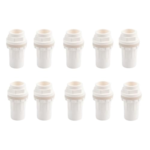 10 Stück verdickte PVC-Rohrverbinder for Abfluss, 20–50 mm, for Aquarien, Gartenbewässerung, Aquarium, Einlass-/Auslassverbindungen(White,50mm) von WOATOHO