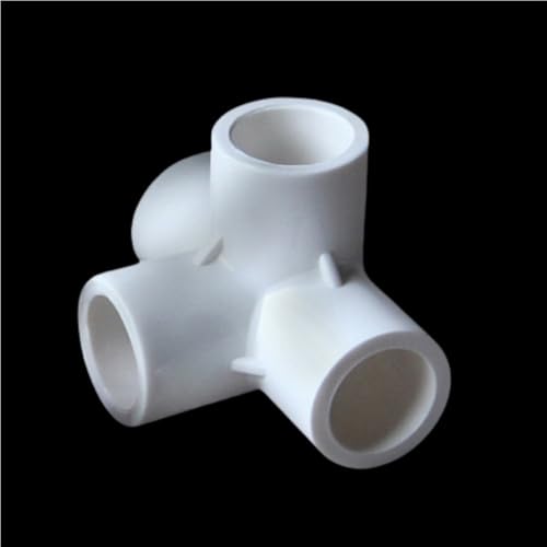 3-Wege/3D 4-Wege-Wasserrohrverbindungsstück aus weißem PVC, 16 mm Gewächshausrahmen-Gebäudeverbinder, 1 Stück(Brown) von WOATOHO