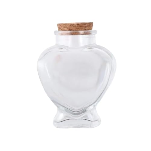 WOATOHO 1 Stück Leere Mini-Glasflasche in Herzform mit Korken, kleines Flaschenglas for DIY-Kunsthandwerksdekoration von WOATOHO