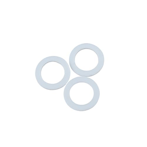 WOATOHO 50 Stück PTFE-Unterlegscheiben 15/16/18 mm Außendurchmesser, Dichtung for Sanitärarmaturen, 1–2 mm dick, Dichtungen for Manometer(14x10x1mm) von WOATOHO
