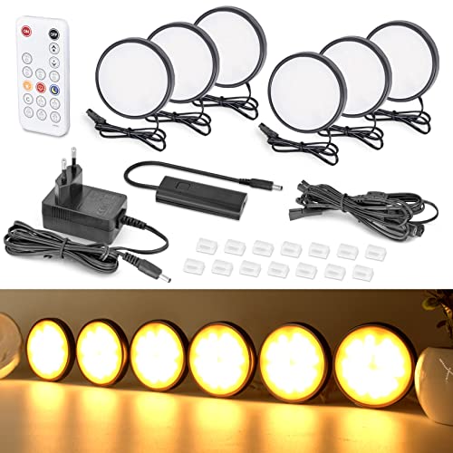 WOBANE LED Unterbauleuchte Küche,6er Schrankleuchten Dimmbar,Heller Vitrinenbeleuchtung mit Fernbedienung,Warmweiß LED küchenbeleuchtung für Küche,Schrank,Regale,2700K,168 LEDs,Timing,Schwarz WOBANE LED Unterbauleuchte Küche,6er Schrankleuchten Dimmbar,Heller Vitrinenbeleuchtung mit Fernbedienung,Warmweiß LED küchenbeleuchtung für Küche,Schrank,Regale,2700K,168 LEDs,Timing,Schwarz von WOBANE