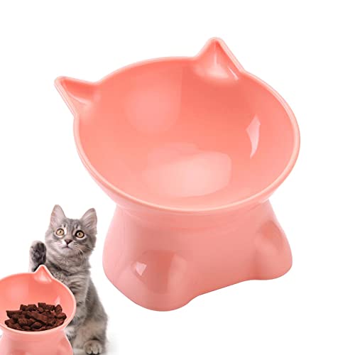 WOBBLO Erhöhter Katzenschüssel | Katzenschüssel neigbar um 15 Grad – flach für Katzen mit 5,31 Zoll, Wasser für Haustiere oder Futterstation für Katzen im Innenbereich von WOBBLO