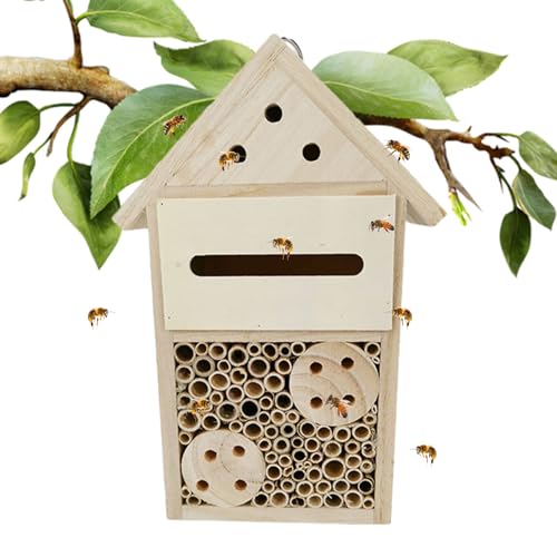 WOBBLO Freimaurerbienhaus, Bienenhaus aus Holz – Bienenbox aus Naturholz | Bienenbox für den Außenbereich, Gartendekoration, langlebig und elegant von WOBBLO