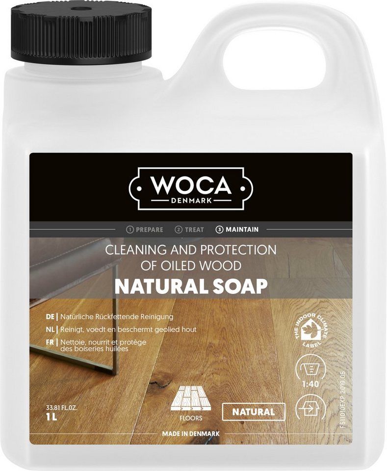 WOCA Holzbodenseife Natur Bodenpflegemittel (1l für 320-400m) von WOCA