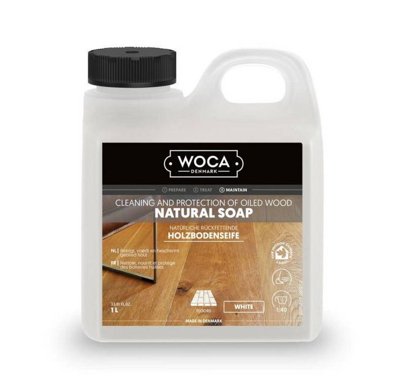 WOCA Woca Holzbodenseife weiß - 1 Liter Parkettreiniger von WOCA