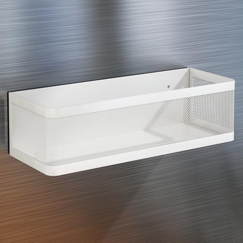 WOCHUANGSI 1 magnetisches Gewürzregal für Kühlschrank, Hängeregal, Wandhalterung, Küchenhelfer, Regale, Magnet-Organisation (weiß, 34,8 cm L x 13,1 cm B x 9,9 cm H) von WOCHUANGSI