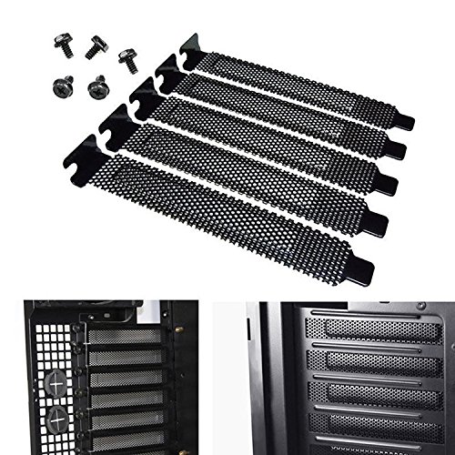 5 x schwarz PCI-Slot Bezug Staub Filter Abdeckplatte harter Stahl mit Schraube von WODE