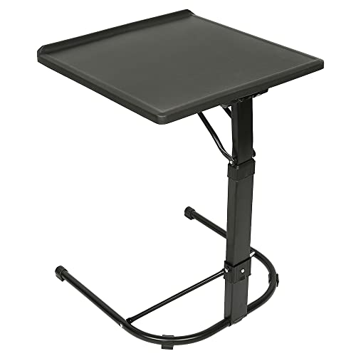 Faltbarer Beistelltisch mit verstellbarer Höhe, klappbarer Betttisch, tragbar, für Laptop, für Wohnzimmer, Büro, Schlafzimmer (schwarz, 43 x 43 x 69 cm) von WODFARR