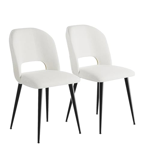 WODFARR 2 Esszimmerstühle, gestreifter Stoff, mit Aussparungen, 86 x 58 x 50 cm von WODFARR