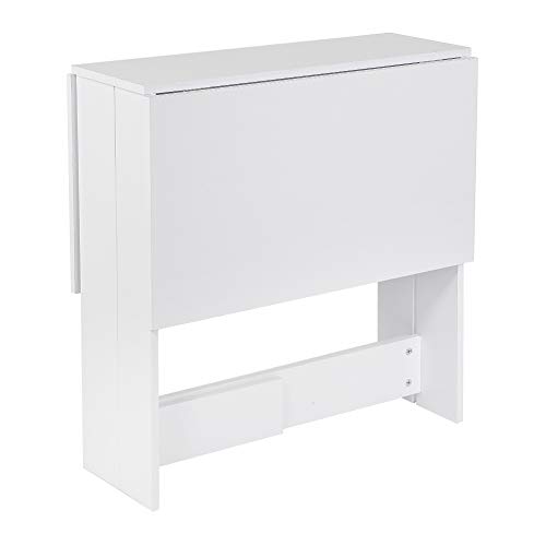 WODFARR Butterfly-Klapptisch, Bartisch mit 2 Blättern, sehr praktische Partikelplatte, 103 x 76 x 73,4 cm, Weiß von WODFARR