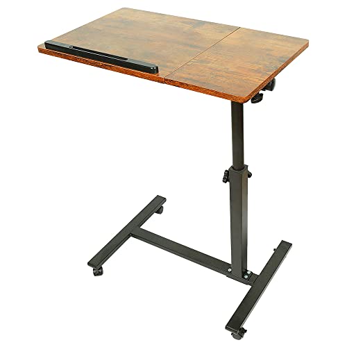 WODFARR Laptop-Schreibtisch, Rolltisch, Computertisch, Arbeitsplatz, rollbar, Sofa, für Laptop, zusammenklappbare Höhe mit 4 Rollen, 60 x 34,5 x 58/90 cm, Kirschbaum, Gelb WODFARR Laptop-Schreibtisch, Rolltisch, Computertisch, Arbeitsplatz, rollbar, Sofa, für Laptop, zusammenklappbare Höhe mit 4 Rollen, 60 x 34,5 x 58/90 cm, Kirschbaum, Gelb von WODFARR