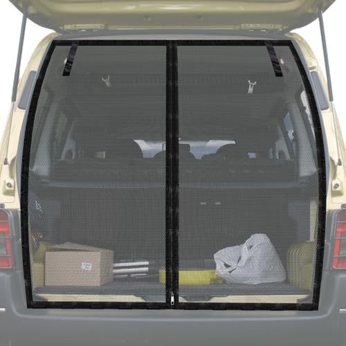 WODHMIEY Auto Rückentür Moskitonetz Magnetisch Sonnenschutz für SUV MPV Dichte Nylon Netz Effektiver Insektenschutz Einfache Installation Rückentür Schutz Moskitonetz für Camping Fahrzeug 156x150cm von WODHMIEY