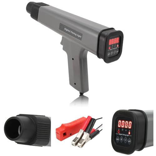WODHMIEY Zündlichtpistole mit LED-Digitalanzeige, 12V Timinglampe. Geeignet für Zwei- und Viertaktmotoren in Autos, Motorrädern und Booten. Ideal zur Zündzeitprüfung, Fahrzeugdiagnose & Motorwartung von WODHMIEY