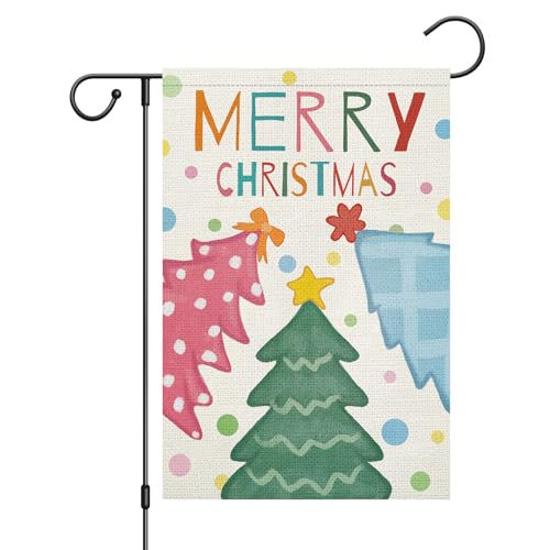 Wodison Gartenflagge "Merry Christmas", 30,5 x 45,7 cm, doppelseitig, Jute, Weihnachtsbäume, Winterhof, Outdoor-Flagge Wodison Gartenflagge "Merry Christmas", 30,5 x 45,7 cm, doppelseitig, Jute, Weihnachtsbäume, Winterhof, Outdoor-Flagge von WODISON