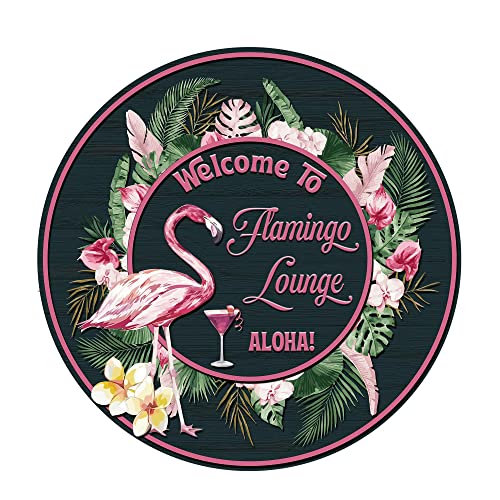 WODORO Flamingo Lounge Tiki Bar Tropische Blumen Bedrucktes Metallschild, 30.5x30.5 cm, Tiki Hütte Lounge Bar Schild, Sommer Party Veranda Schild, rosa Liebhaber Geschenke WODORO Flamingo Lounge Tiki Bar Tropische Blumen Bedrucktes Metallschild, 30.5x30.5 cm, Tiki Hütte Lounge Bar Schild, Sommer Party Veranda Schild, rosa Liebhaber Geschenke von WODORO
