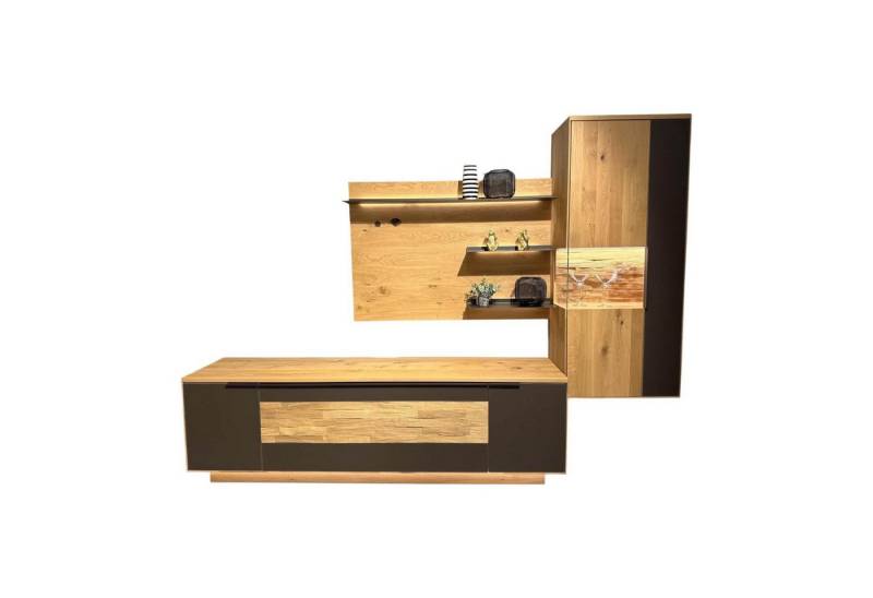 WÖSTMANN MARKENMÖBEL Anbauschrank Wohnwand 2009 Wildeiche Massiv Soft Gebürstet Absetzung von WÖSTMANN MARKENMÖBEL