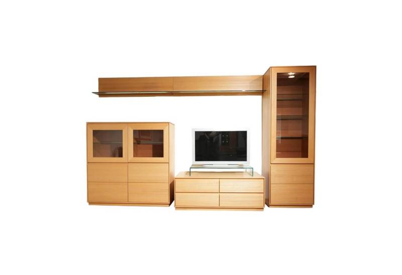 WÖSTMANN MARKENMÖBEL Anbauschrank Wohnwand Tessin Buche Massiv Inklusive Beleuchtung Mit von WÖSTMANN MARKENMÖBEL