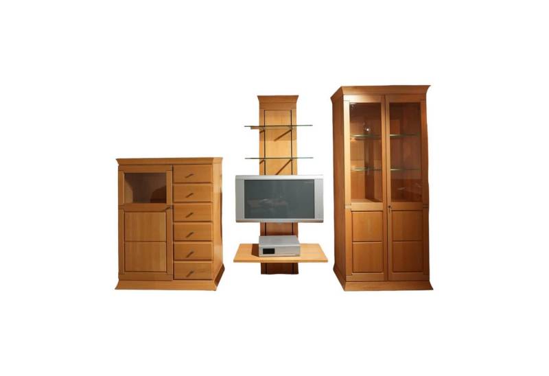 WÖSTMANN MARKENMÖBEL Anbauschrank Wohnwand Tessin Buche Massiv Mit Beleuchtung Und Flachtrafo von WÖSTMANN MARKENMÖBEL