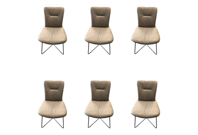 WÖSTMANN MARKENMÖBEL Essgruppe 6er Set Stuhl Craft 1 Leder Cashmere Nightgray 60102 Grau von WÖSTMANN MARKENMÖBEL