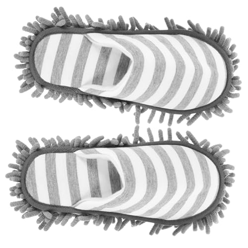 WOFASHPURET 1 Paar Mop Pantoffeln für Bodenreinigung Waschbare Reinigungsschlappen mit Streifen Rutschfest und Effektive für Drinnen für Faulenzende Haushalte WOFASHPURET 1 Paar Mop Pantoffeln für Bodenreinigung Waschbare Reinigungsschlappen mit Streifen Rutschfest und Effektive für Drinnen für Faulenzende Haushalte von WOFASHPURET