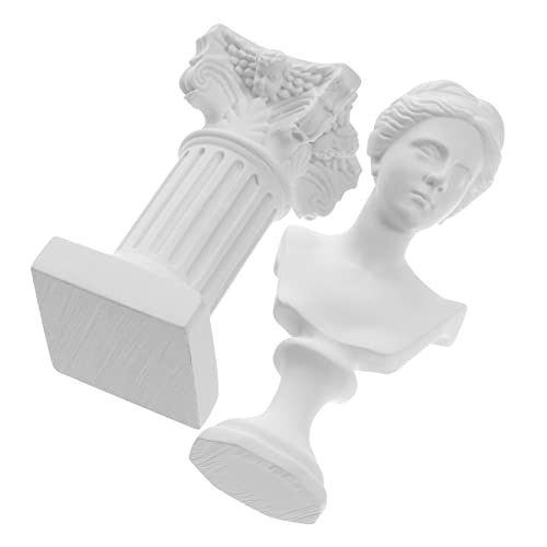 WOFASHPURET Griechischen Mythologie Thema Harz Charakter Statue Römischen Spalte Göttin Figuren 2 Stücke Desktop Decor von WOFASHPURET