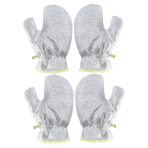 WOFASHPURET 2 Paare Reinigungshandschuhe Spülhandschuhe Küchenhandschuhe spülmaschinenhandschuhe Handschuhe reinigen PVC Silber von WOFASHPURET