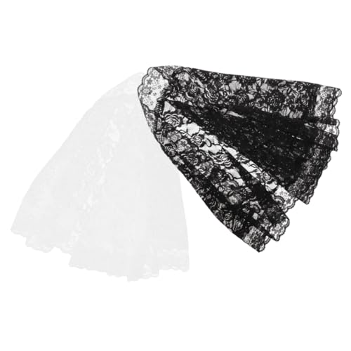 WOFASHPURET 2 Stück Brautschleier Teiliges Headcover mit Floralen Mustern für Hochzeiten Eleganter Schulterumhang Schwarz und Weiß für Romantische Zeremonien WOFASHPURET 2 Stück Brautschleier Teiliges Headcover mit Floralen Mustern für Hochzeiten Eleganter Schulterumhang Schwarz und Weiß für Romantische Zeremonien von WOFASHPURET