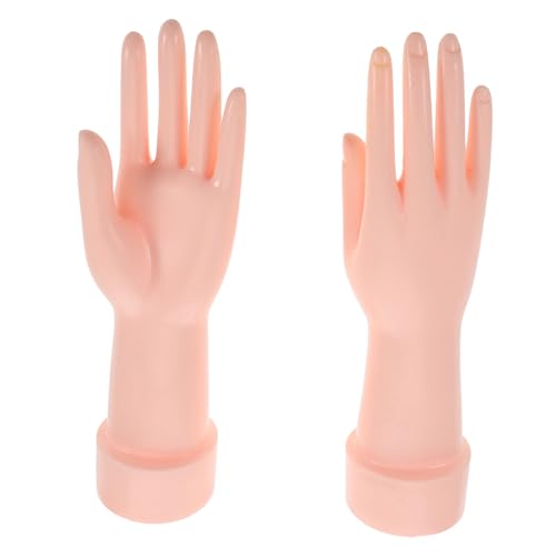WOFASHPURET 2 Stück Handmodell Schmuckhalter Multifunktionale für Ringe und Robuste Pe Konstruktion für Schaufenster und Schmuckpräsentation Hautfarbe von WOFASHPURET