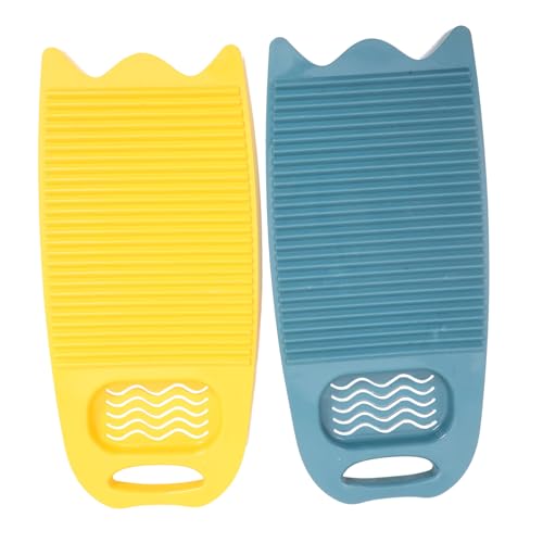 WOFASHPURET 2 Stück Rutschfestes Kunststoff Waschbrett mit Seifenhalter Handwaschbrett für Kleidung Ergonomisches Design für Reisen von WOFASHPURET