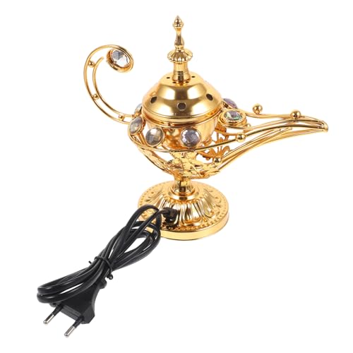 WOFASHPURET Elektrischer Weihrauchbrenner Weihrauchofen Steckbarer Räucherstäbchenhalter Retro-räuchergefäß Und Genies-lampen, Räuchergefäß Vintage Eid Mubarak Haushalt Antiquität Eisen von WOFASHPURET