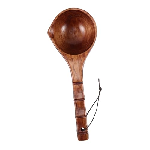 WOFASHPURET Holzkelle mit Langem Chinesische Wasserschöpfkelle für Bad und Garten Ergonomisches Design Leicht zu Reinigen aus Strapazierfähigem Holz für Teezubereitung und Wellness von WOFASHPURET