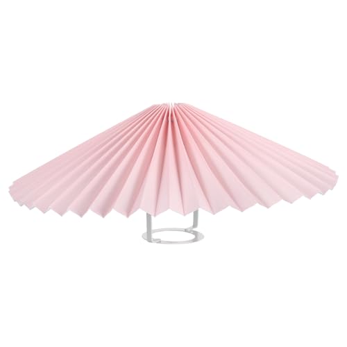 WOFASHPURET Kronleuchter-Lampenschirm: Plissierter Stoff-Clip-on-Glühbirnen-Lampenschirm 31 cm Kleiner Ersatzlampenschirm für Steh-/Tischlampe, Rosa von WOFASHPURET