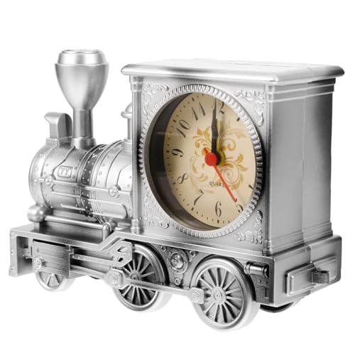 WOFASHPURET Kreative Eisenbahn Alarm Uhr Im Vintage Design Lustiger Tischwecker Für Schlafzimmer Und Wohnzimmer Silberne Farbvariante Elektronischen Komponenten Für Eisenbahnliebhaber von WOFASHPURET