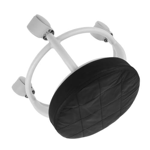 WOFASHPURET Rollhocker mit Rollen Spa-Stuhl Bürorestuhl Universeller Rollhocker Salonstuhl Drehstuhl Rollsitz rollender Fußhocker Verstellbarer Hocker Wackelhocker runder Rollhocker Pu Schwarz von WOFASHPURET