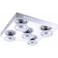 Wofi - Deckenleuchte Chrom Wohnzimmerleuchte Decke Deckenlampe Metall, 5x led 4,5W 400Lm warmweiß, LxBxH 30x30x9 cm von WOFI