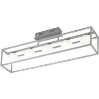Deckenleuchte Wohnzimmerlampe led Glas Deckenlampe silber Deckenlampe, Metall Glas , 5x led 3,5W 320Lm 3000K, HxBxT 24x87x16 cm Wofi 9341.05.64.8000 von WOFI