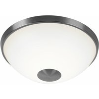 Deckenleuchte rund weiß Wohnzimmerleuchte Decke led Deckenlampe Modern, Nickel-matt,1x led 11W 820Lm warmweiß, DxH 30x11 cm von WOFI