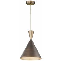 Hängeleuchte Pendellampe Deckenlampe braun Wohnzimmer Hängelampe in runder Form, Metall, DxH 25x150 cm Wofi 6233.01.23.8250 von WOFI