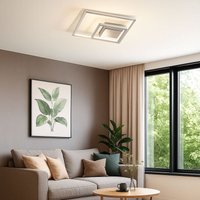Led Deckenleuchte Deckenlampe 3 flammig Wohnzimmerleuchte modern, Modern silber, 1x led 12W 1100Lm 3000K, LxBxH 30x30x5,5 cm Wofi 9487.02.63.9300 von WOFI