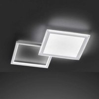 Led Deckenleuchte mit Fernbedienung Deckenleuchte Esszimmer dimmbar cct, Aluminium silber, 36W 2000Lm, LxBxH 51x51x4,5 cm Wofi 11523 von WOFI