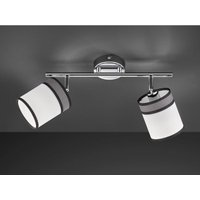 Led Deckenstrahler 2-flammig Silber Chrom, Stoffschirme Weiß / Grau, Breite 51cm Led Deckenstrahler 2-flammig Silber Chrom, Stoffschirme Weiß / Grau, Breite 51cm von WOFI