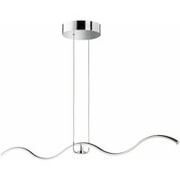 Pendelleuchte Hängelampe Esstischleuchte, Designlampe mit magnetischem Element, Wellenform, Metall, chrom, led 1350lm 4000K neutralweiß, BxL 21x111cm von WOFI