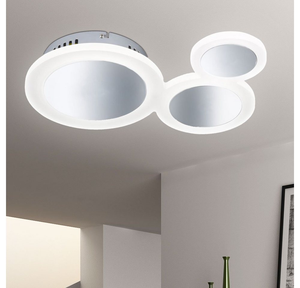 WOFI LED Deckenleuchte, LED-Leuchtmittel fest verbaut, Warmweiß, LED Decken Strahler Lampe rund Wohn Ess Zimmer von WOFI