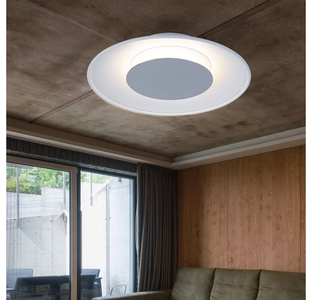 WOFI LED Deckenleuchte, LED-Leuchtmittel fest verbaut, Warmweiß, Deckenlampe weiß LED Deckenleuchte Glas Küchenleuchte von WOFI