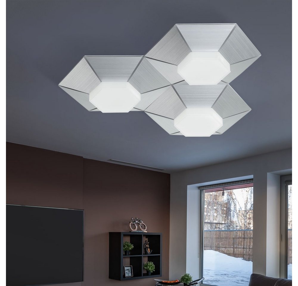 WOFI LED Deckenleuchte, LED-Leuchtmittel fest verbaut, Warmweiß, Deckenleuchte dimmbar über Wandschalter LED Deckenlampe Wohnzimmer von WOFI