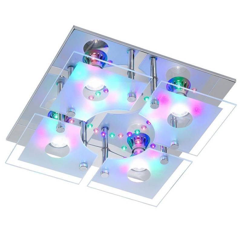 WOFI LED Deckenleuchte, Leuchtmittel inklusive, Warmweiß, Farbwechsel, Deckenlampe Deckenleuchte dimmbar Fernbedienung LED RGB BxH 35 x 10 cm von WOFI